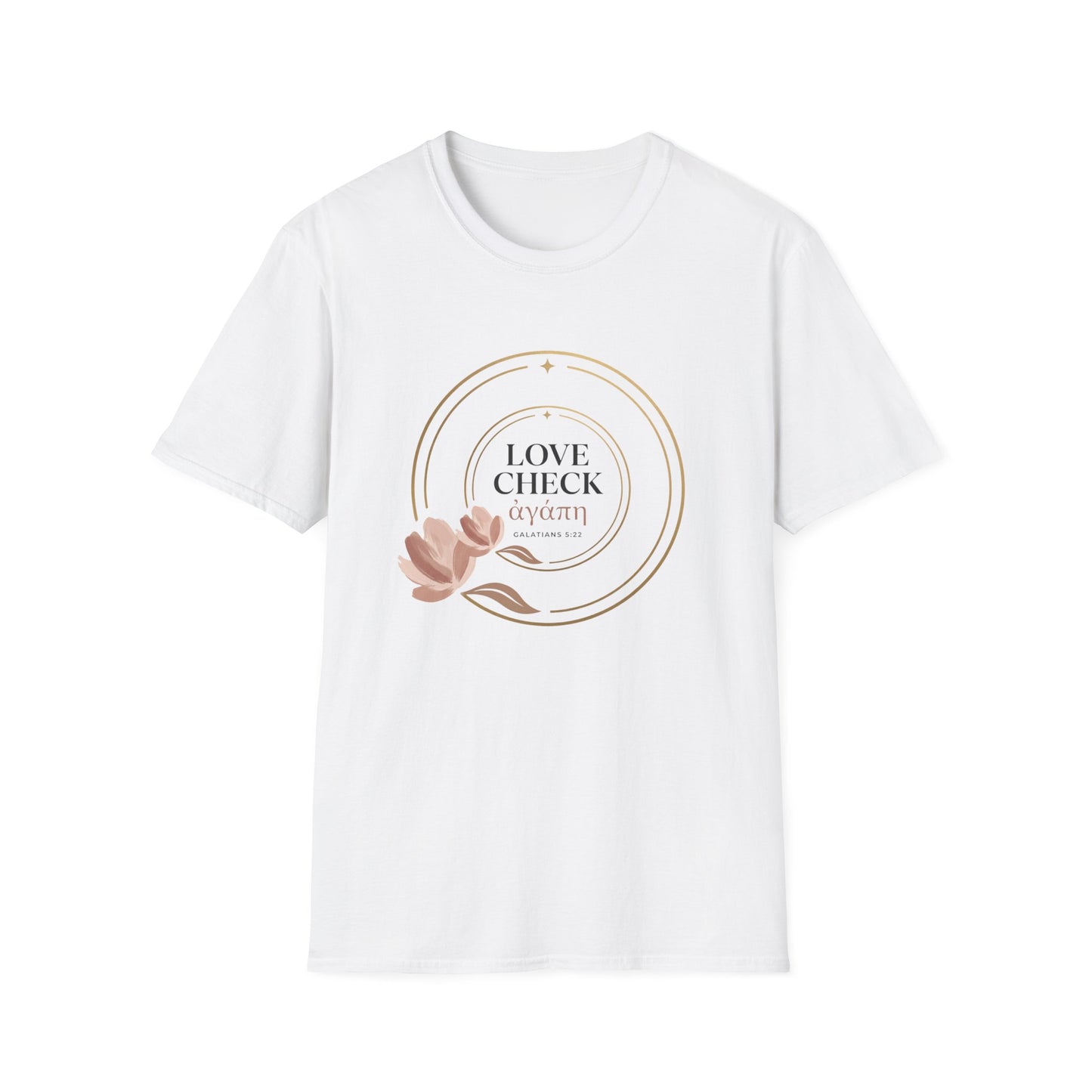 Love Check T-Shirt — ἀγάπη (Galatians 5:22)