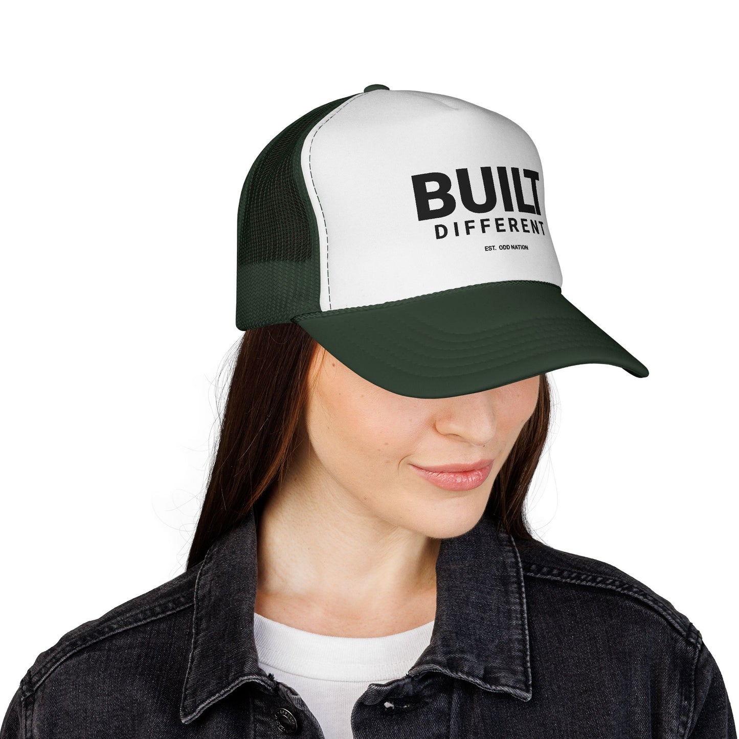 Built Different Retro Script Trucker Hat