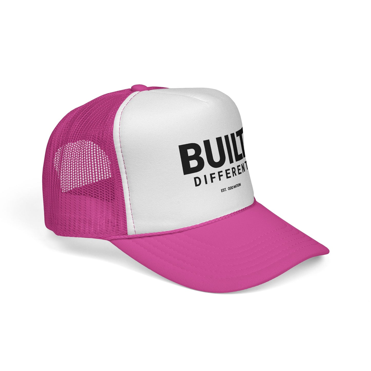 Built Different Retro Script Trucker Hat