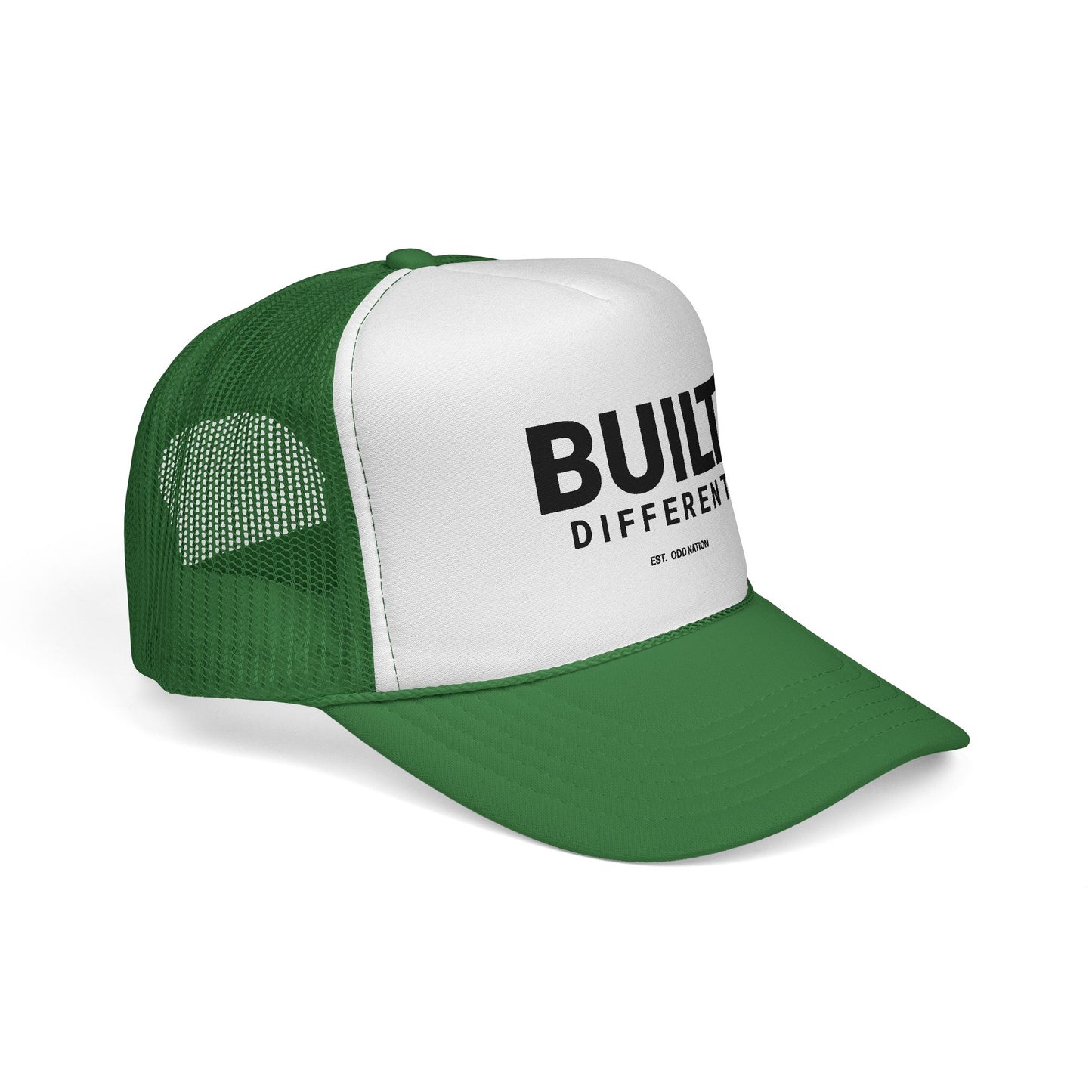 Built Different Retro Script Trucker Hat