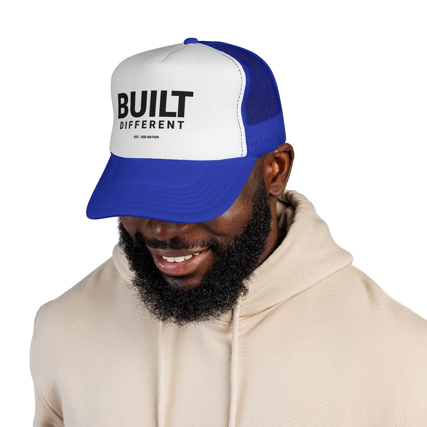 Built Different Retro Script Trucker Hat