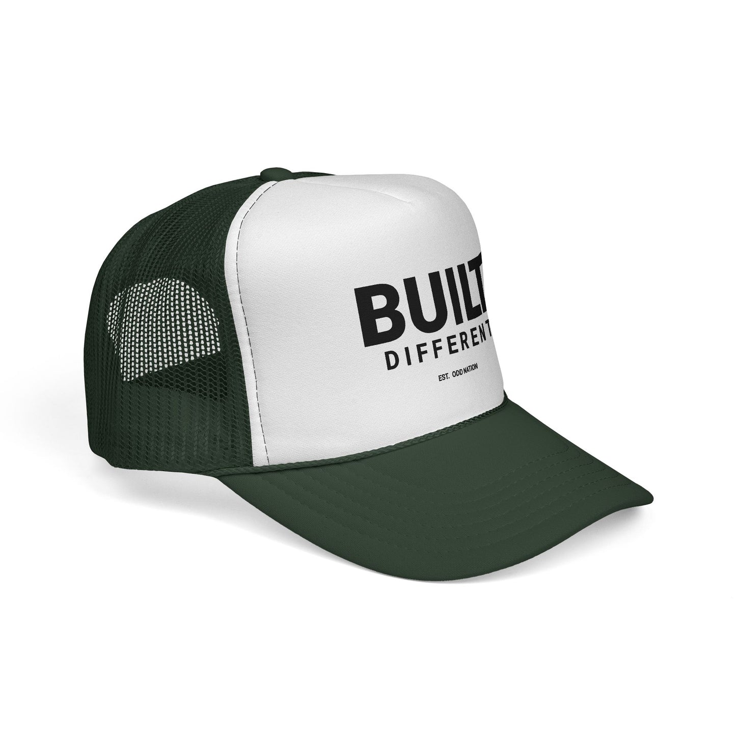 Built Different Retro Script Trucker Hat