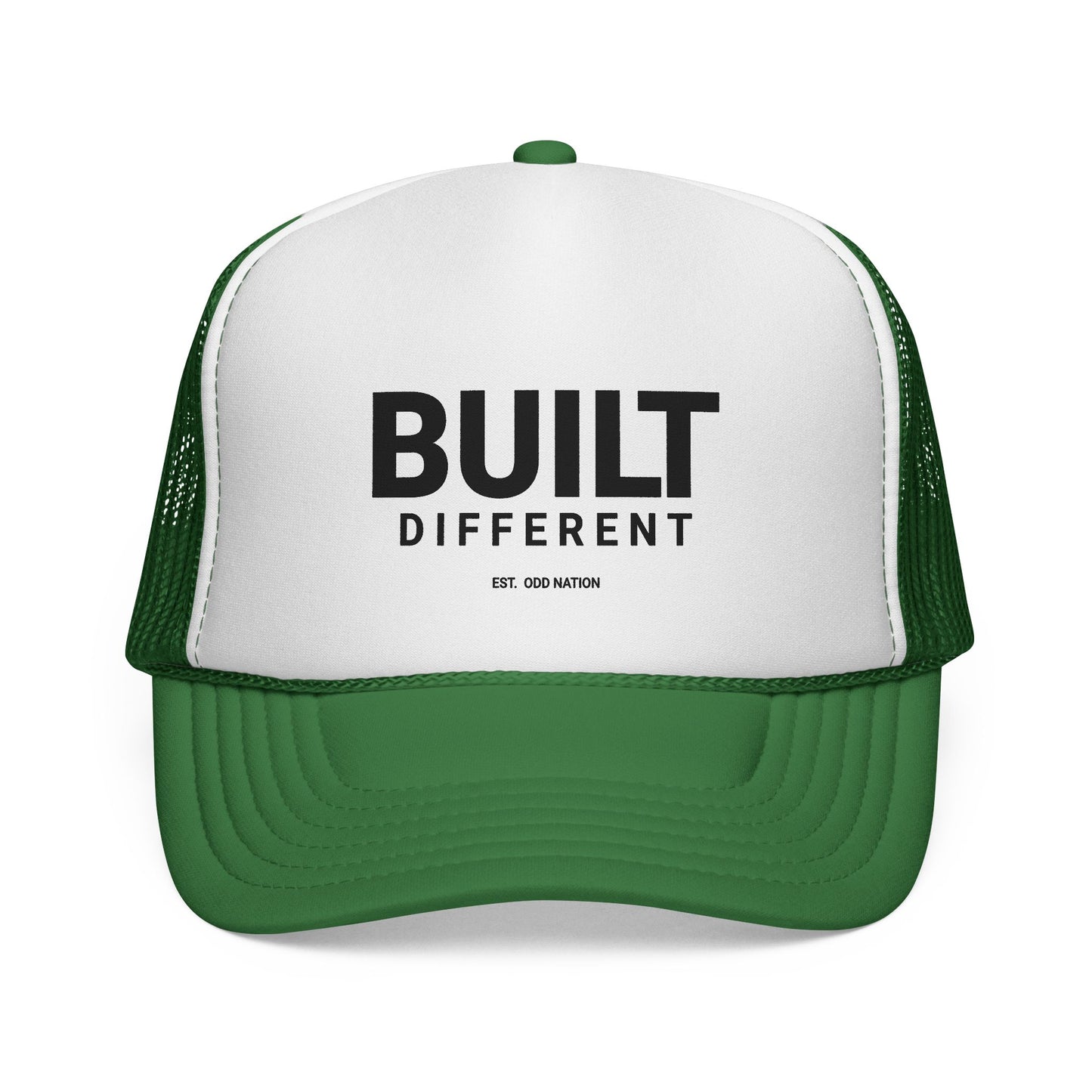 Built Different Retro Script Trucker Hat