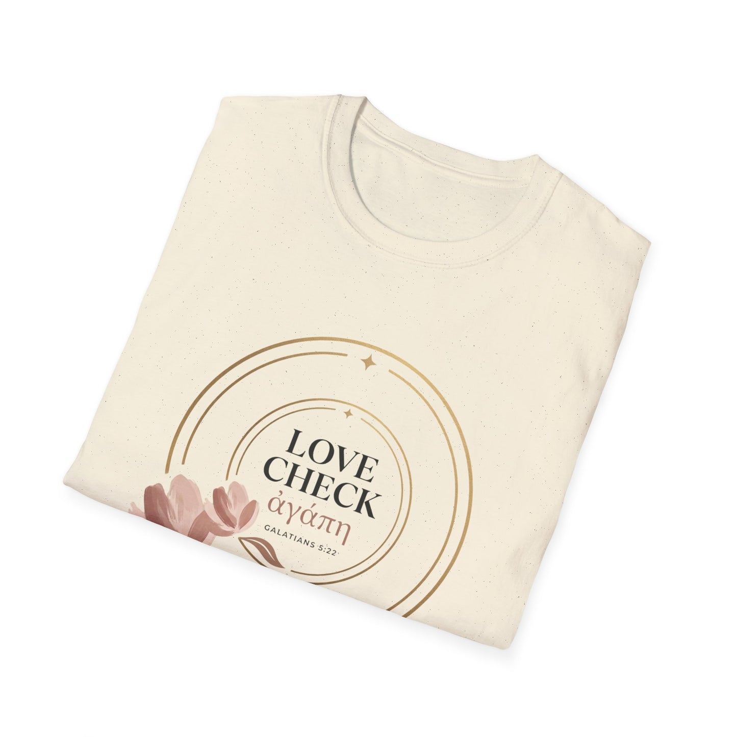 Love Check T-Shirt — ἀγάπη (Galatians 5:22)