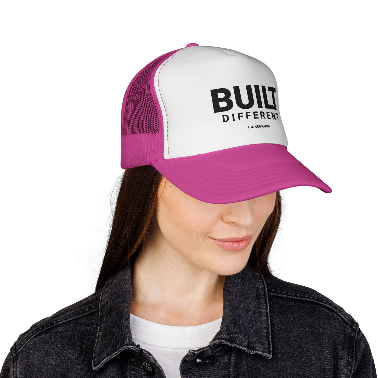 Built Different Retro Script Trucker Hat
