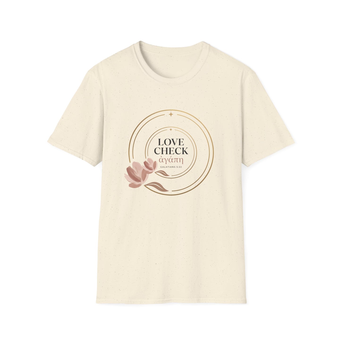Love Check T-Shirt — ἀγάπη (Galatians 5:22)