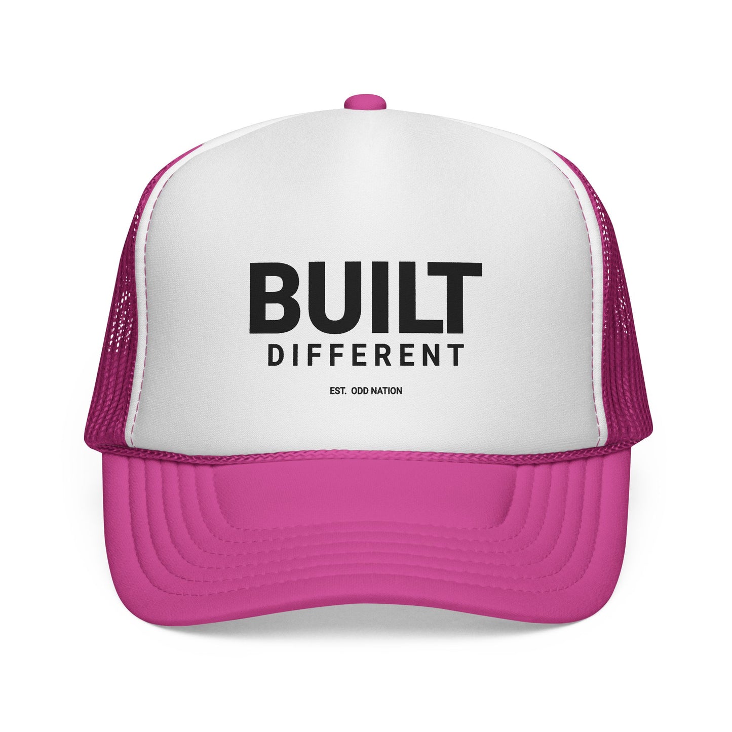 Built Different Retro Script Trucker Hat